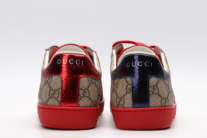G*u*i ace embroidered low-top sneaker brown with stripe