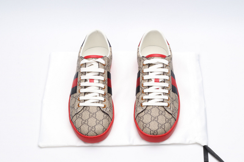 G*u*i ace embroidered low-top sneaker brown with stripe
