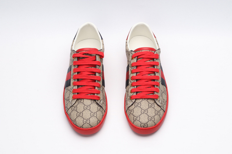 G*u*i ace embroidered low-top sneaker brown with stripe