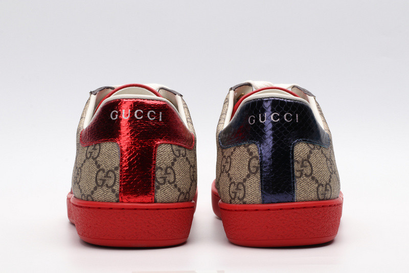 G*u*i ace embroidered low-top sneaker brown with stripe