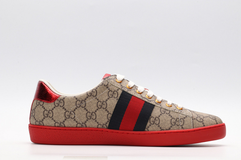 G*u*i ace embroidered low-top sneaker brown with stripe