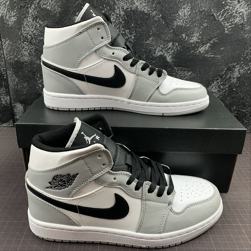 air jordan 1 mid "light smoke grey" 554724-092