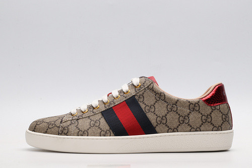 G*u*i ace embroidered low-top sneaker brown with stripe