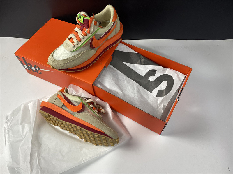 nike ldwaffle clot sacai net orange blaze - dh1347-100