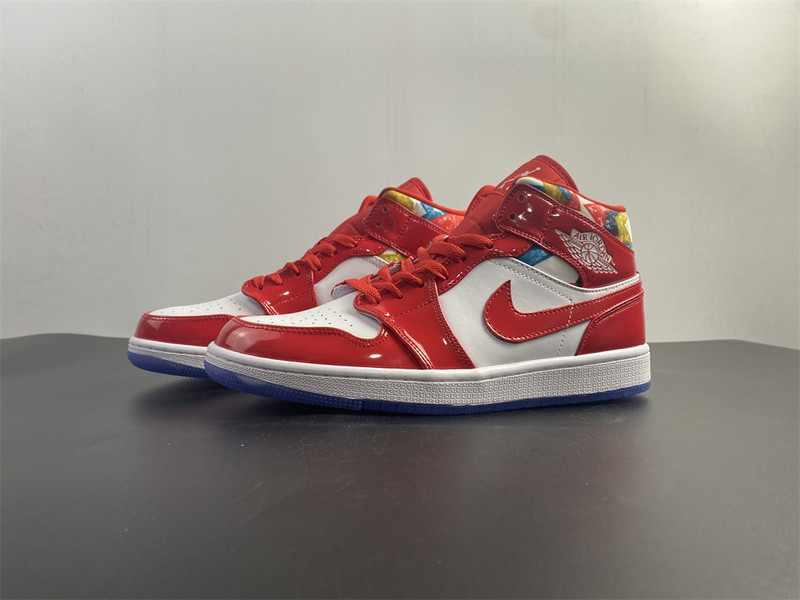 air jordan 1 mid red patent dc7294-600