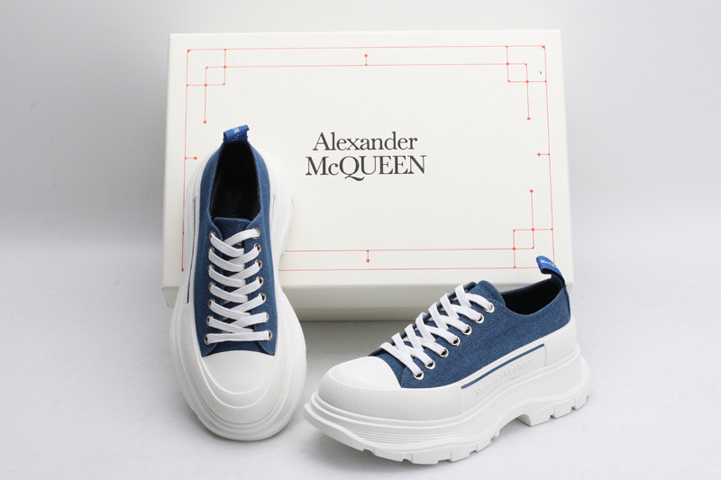 alex mcq tread slick lace up in blue