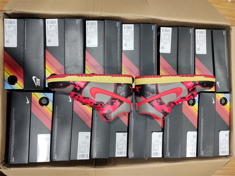 nike dunk high 1985 red acid wash - dd9404-600