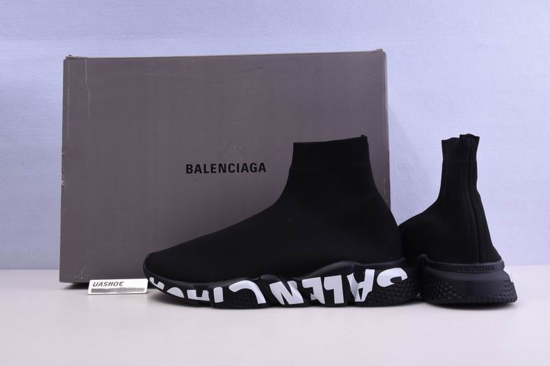Ba*len*cia*ga speed trainer sneakers letter bottom