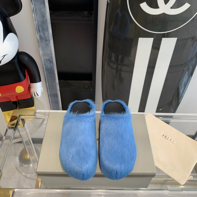 marni blue fussbett sabot loafers