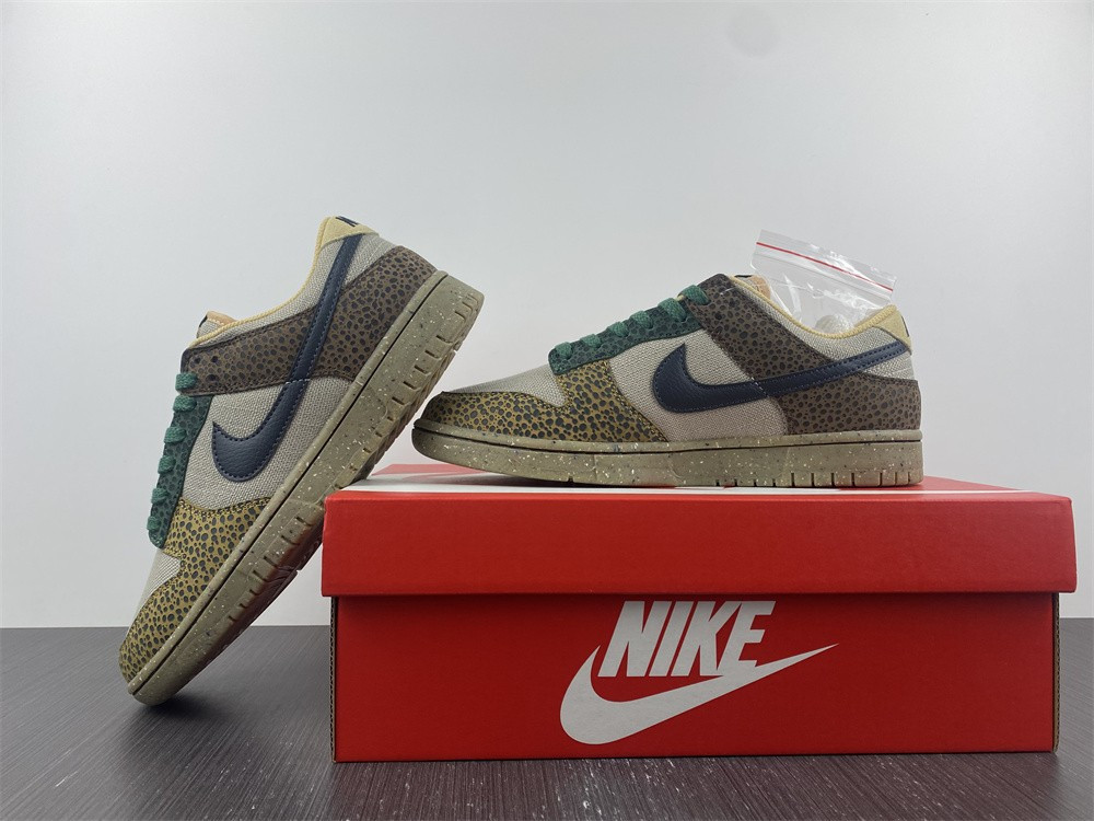 nike dunk low safari golden moss - dx2654-200