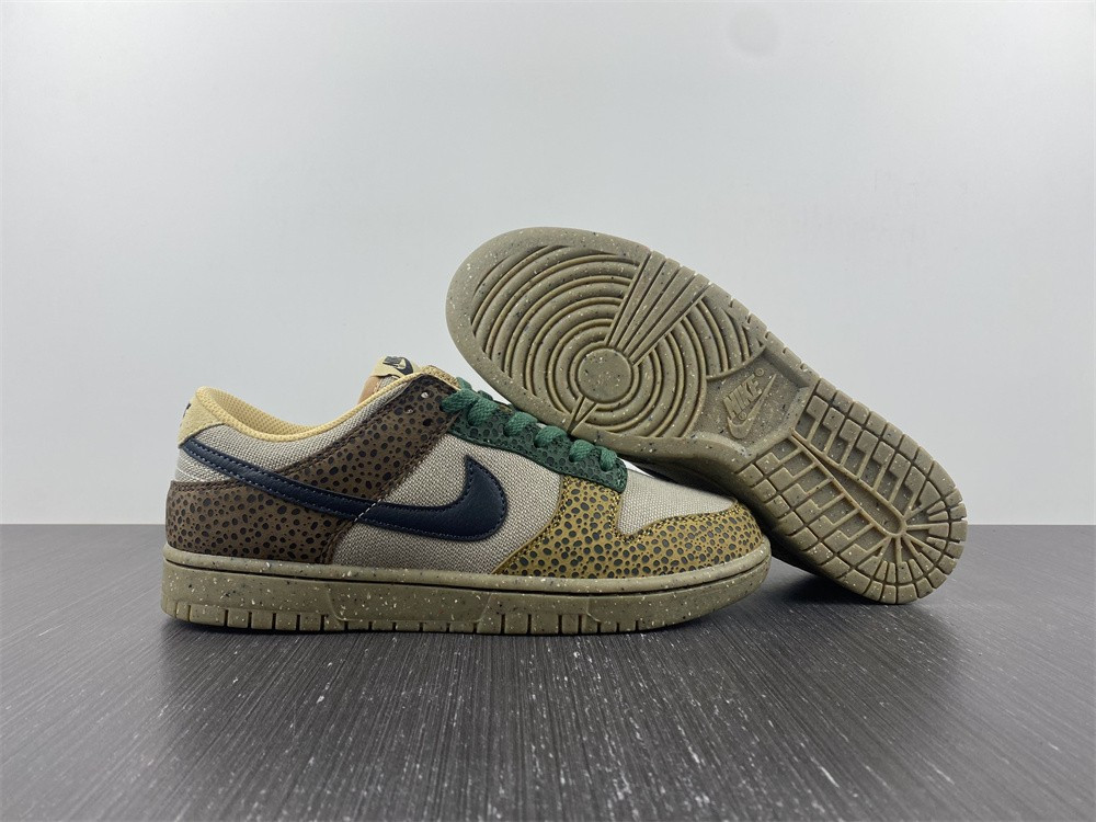 nike dunk low safari golden moss - dx2654-200