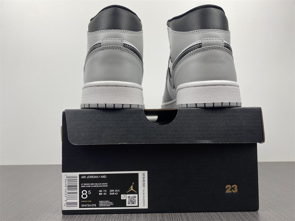 air jordan 1 mid light smoke grey 554724-078