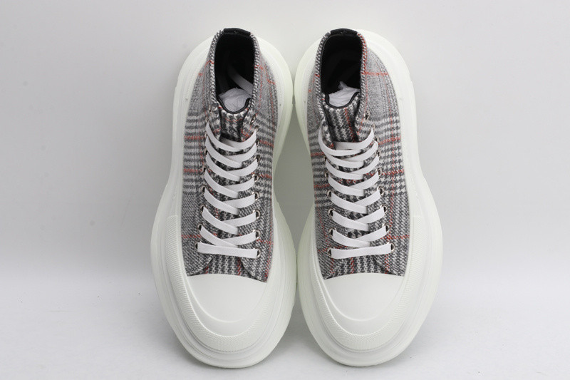 alex mcq tread slick boot in plaid