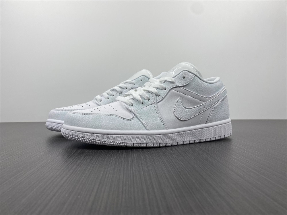 jordan 1 low triple white tumbled leather - 553558-130