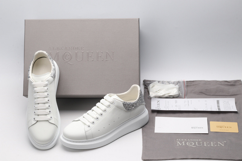 alexander mcqueen white sliver