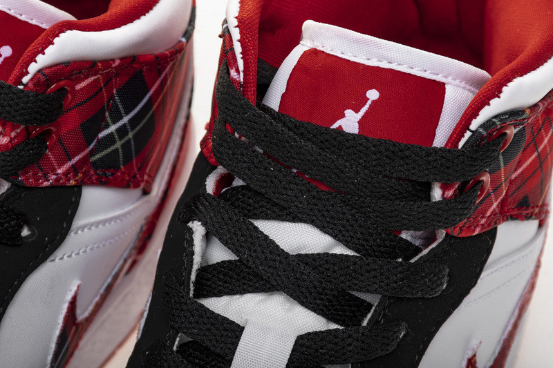 jordan 1 mid white plaid (gs) 554725-607