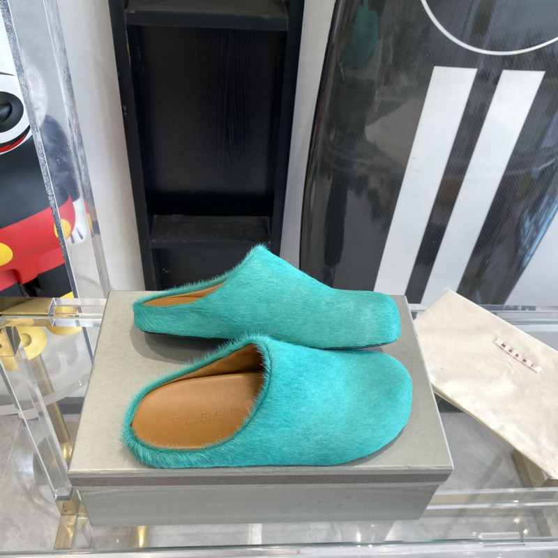 marni green fussbett sabot loafers