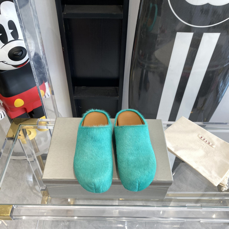 marni green fussbett sabot loafers