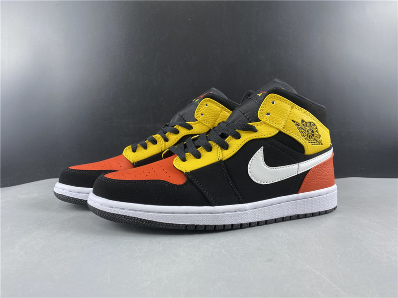 jordan 1 mid black amarillo orange - 852542-087