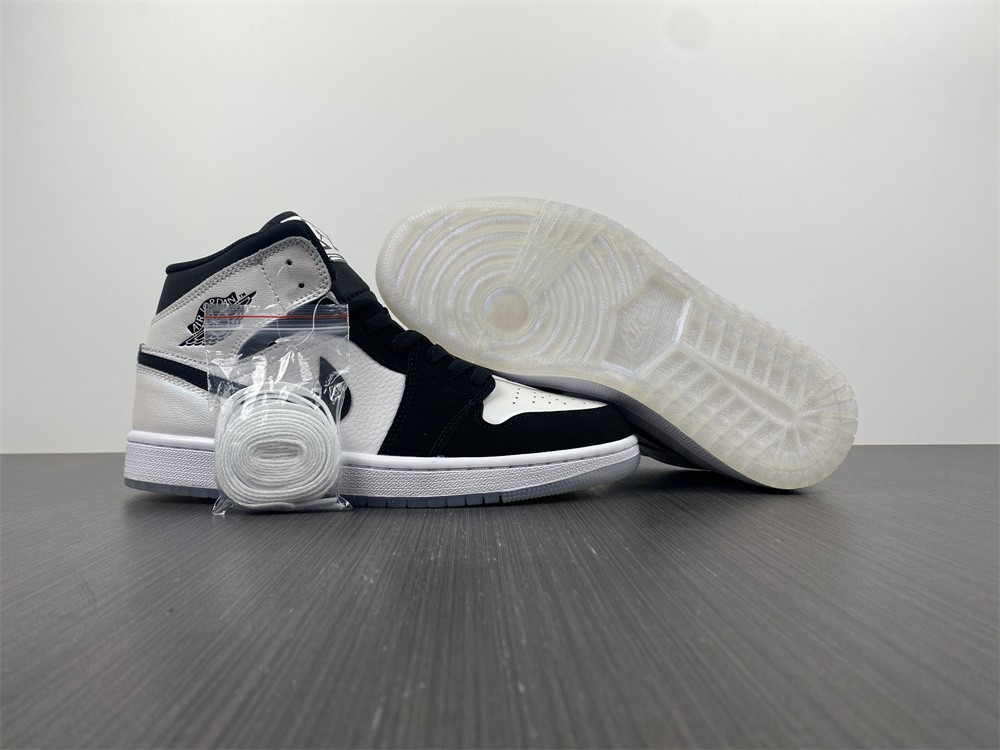 air jordan 1 mid white black diamond dh6933-100