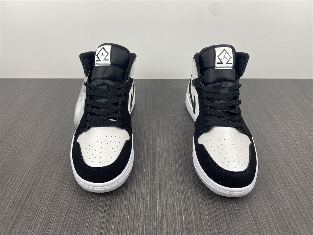 air jordan 1 mid white black diamond dh6933-100