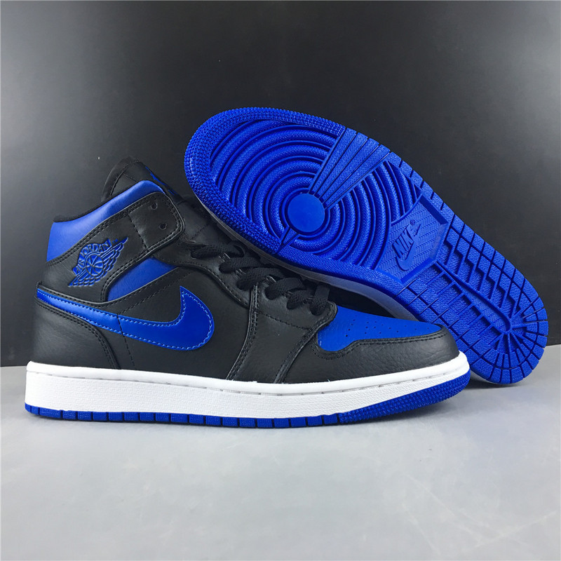 air jordan 1 mid royal black blue 554724-068