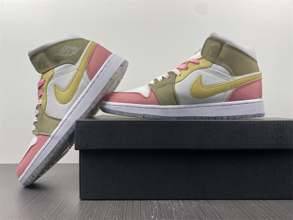 jordan 1 mid se pastel vivid green grind (gs) dj0338-100