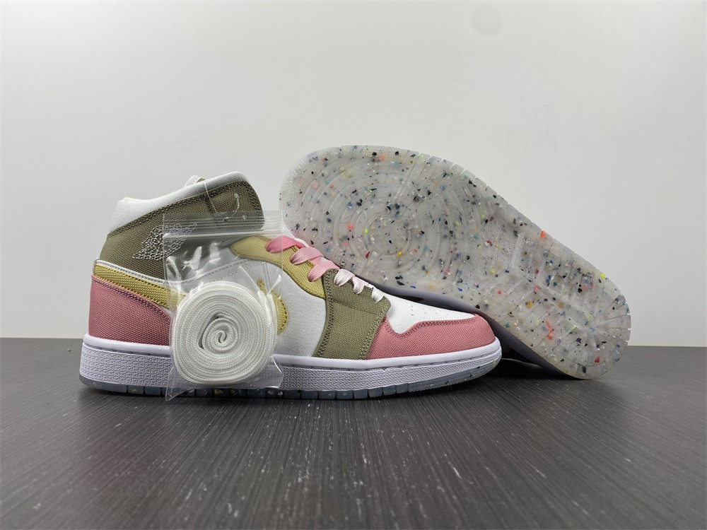 jordan 1 mid se pastel vivid green grind (gs) dj0338-100