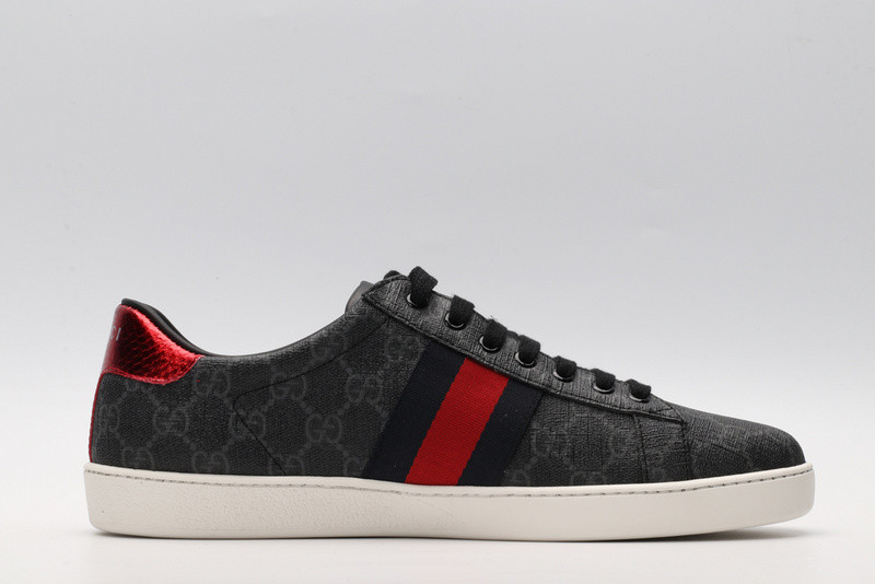 G*u*i ace embroidered low-top sneaker grey with stripe